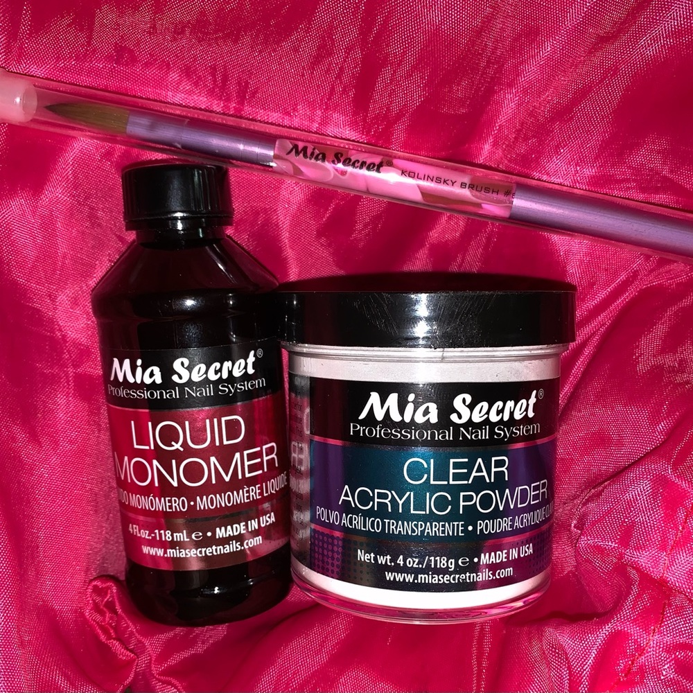 Mia Secret Clear Acrylic Powder 4 ounces and EMA Liquid Monomer 4 ounces
